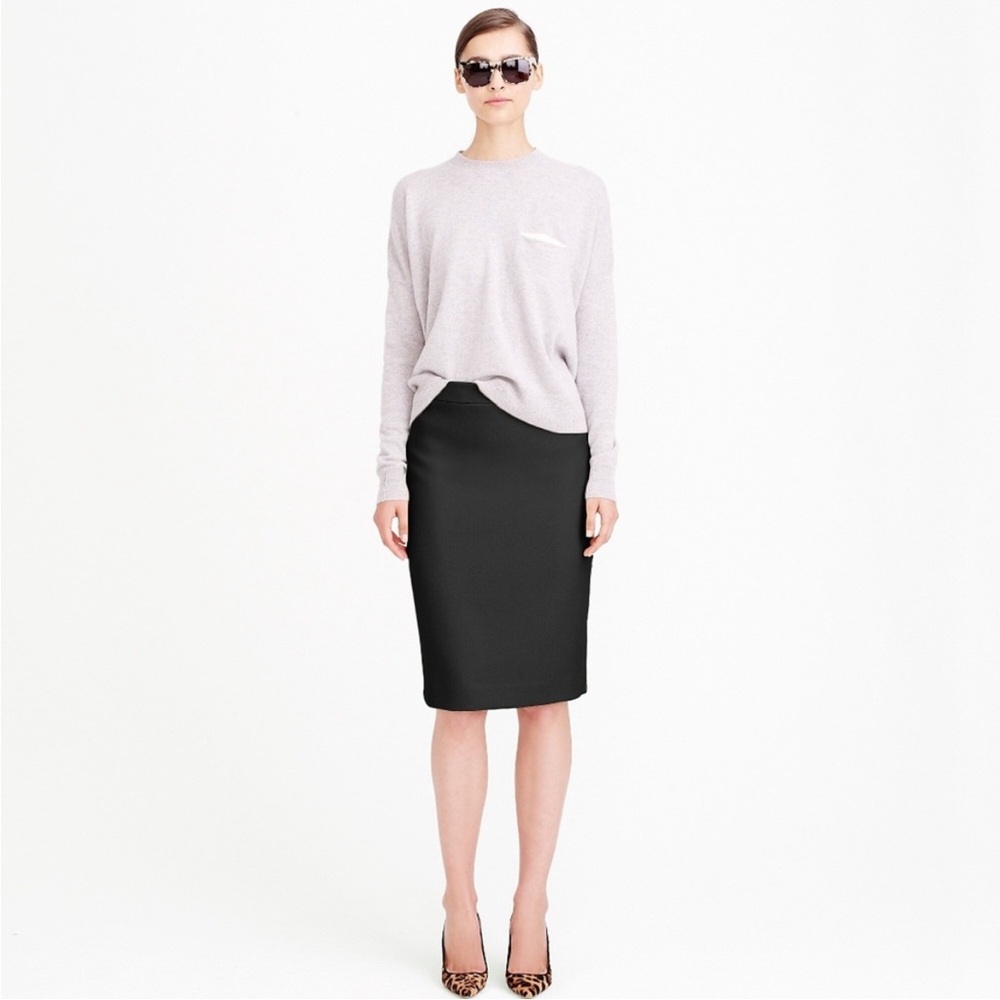 J Crew Super 120’s Classic Black Pencil Skirt